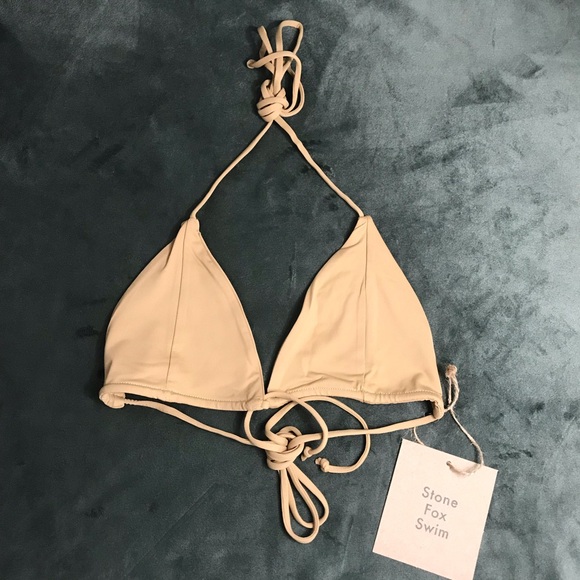 Stone Fox Swim Tropez Bikini Top Tannin Size M Medium New With Tags NWT 1052T - Picture 4 of 16